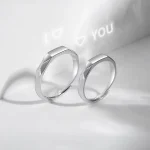 Light Sculpted Couple Rings